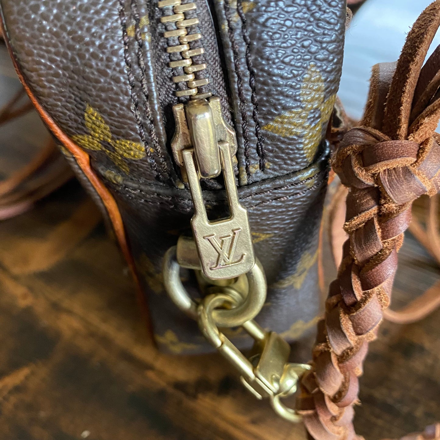 The Sparrow Crossbody Bag in Tan Monogram