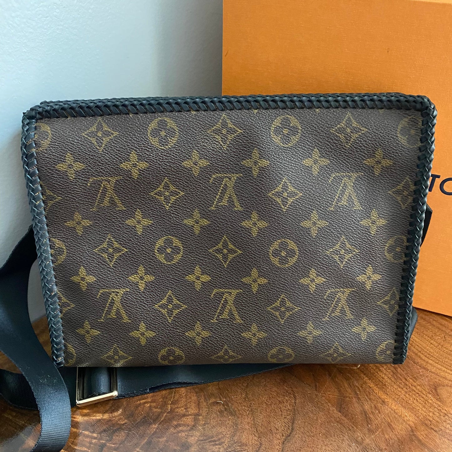The Swan Crossbody -Orvis bags Monogram in Black with "LV-like" Charm