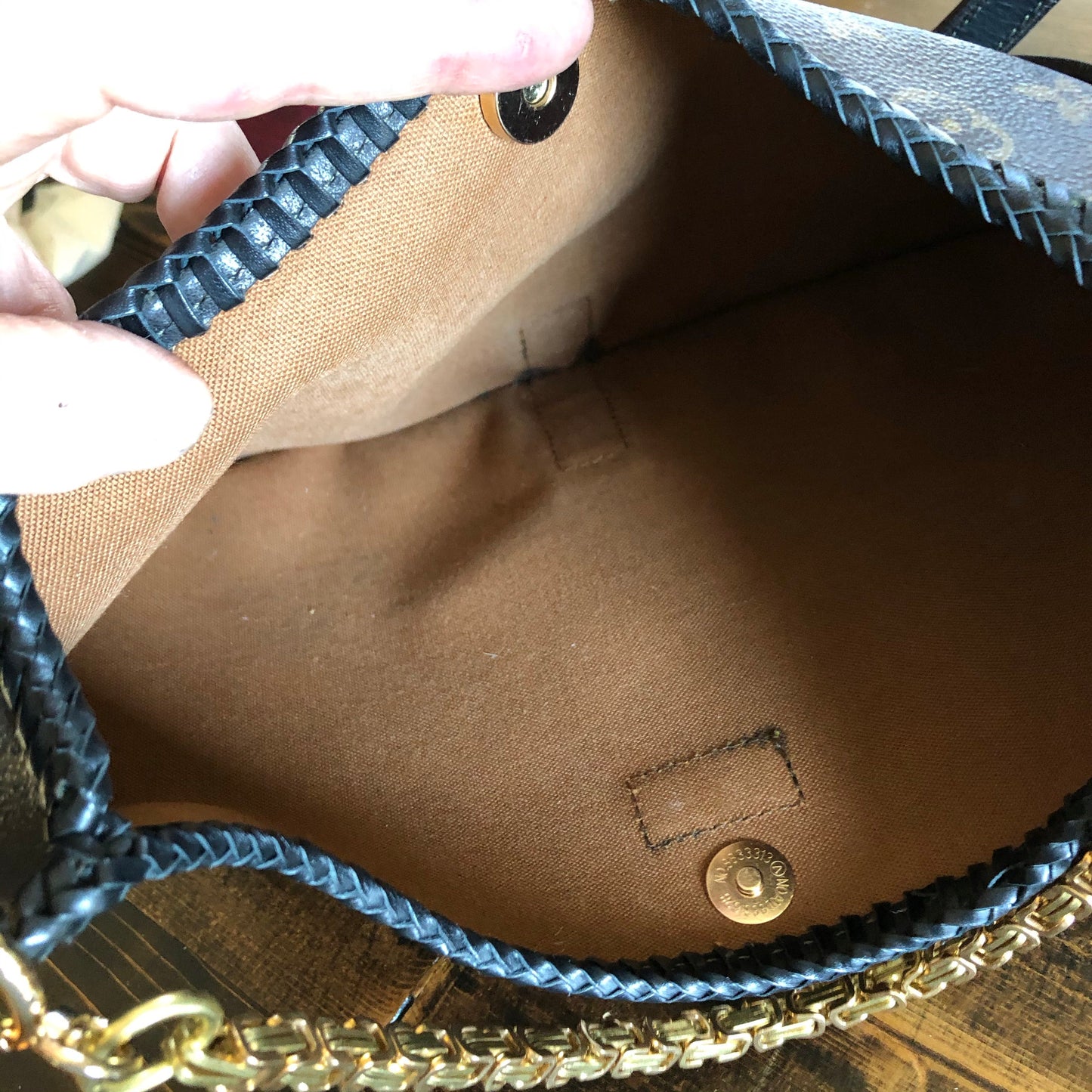 The Peacock -Orvis bags Monogram Black Hobo Crossbody
