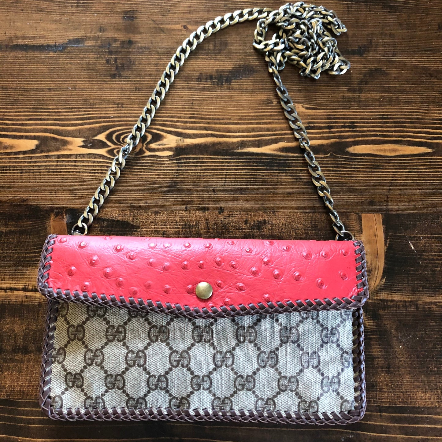 The Crane - Red and Tan GGOrvis bags Crossbody/Clutch Bag