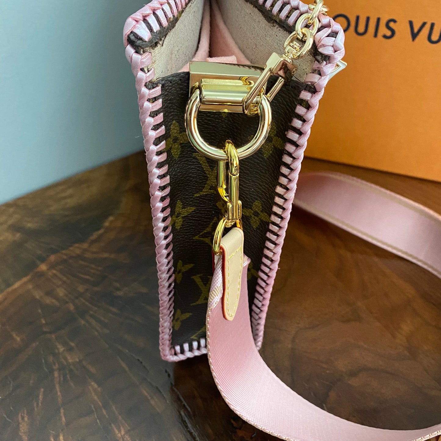 The Swan Crossbody Bag -Orvis bags Monogram in Blush Pink