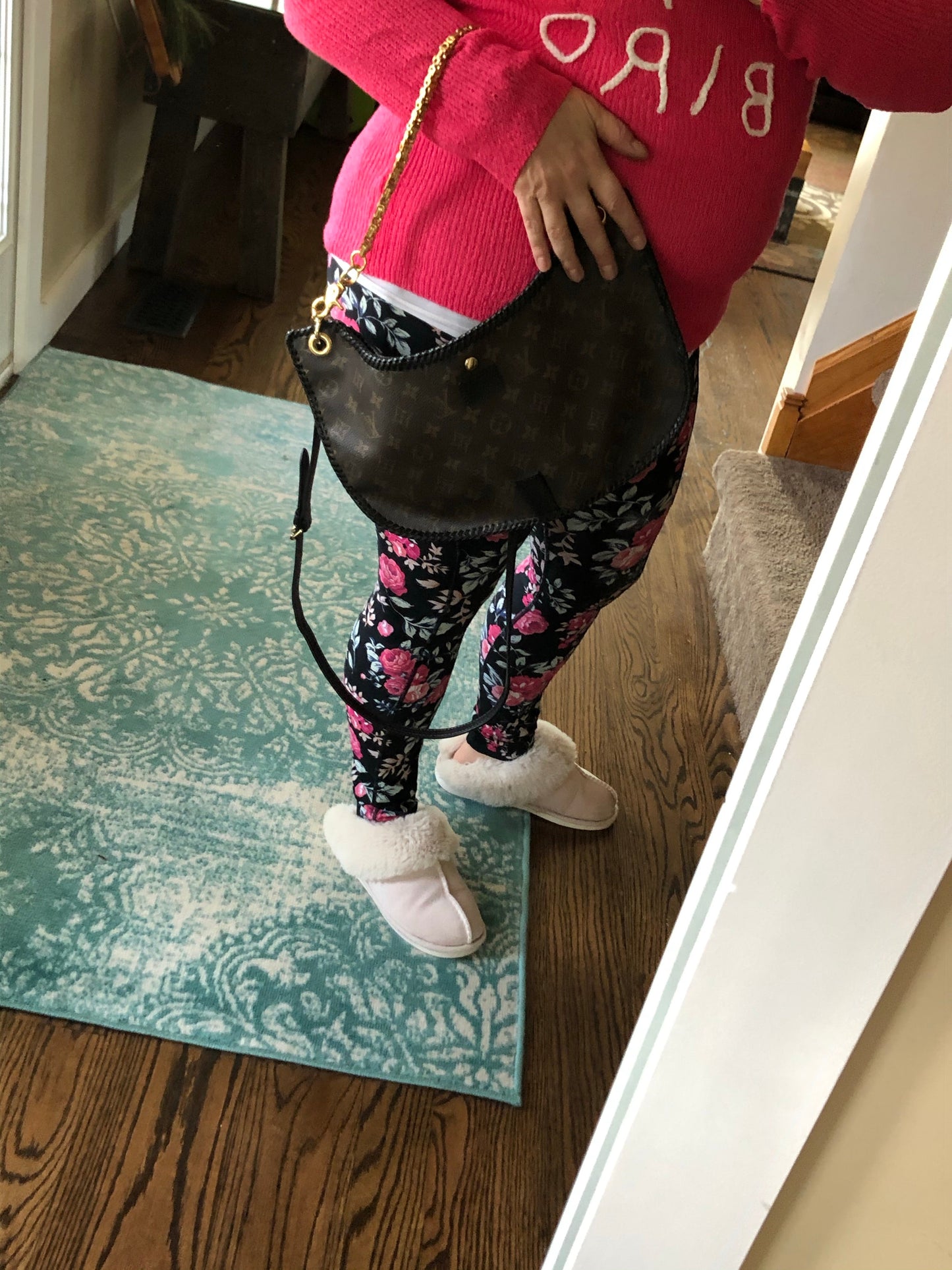 The Peacock -Orvis bags Monogram Black Hobo Crossbody