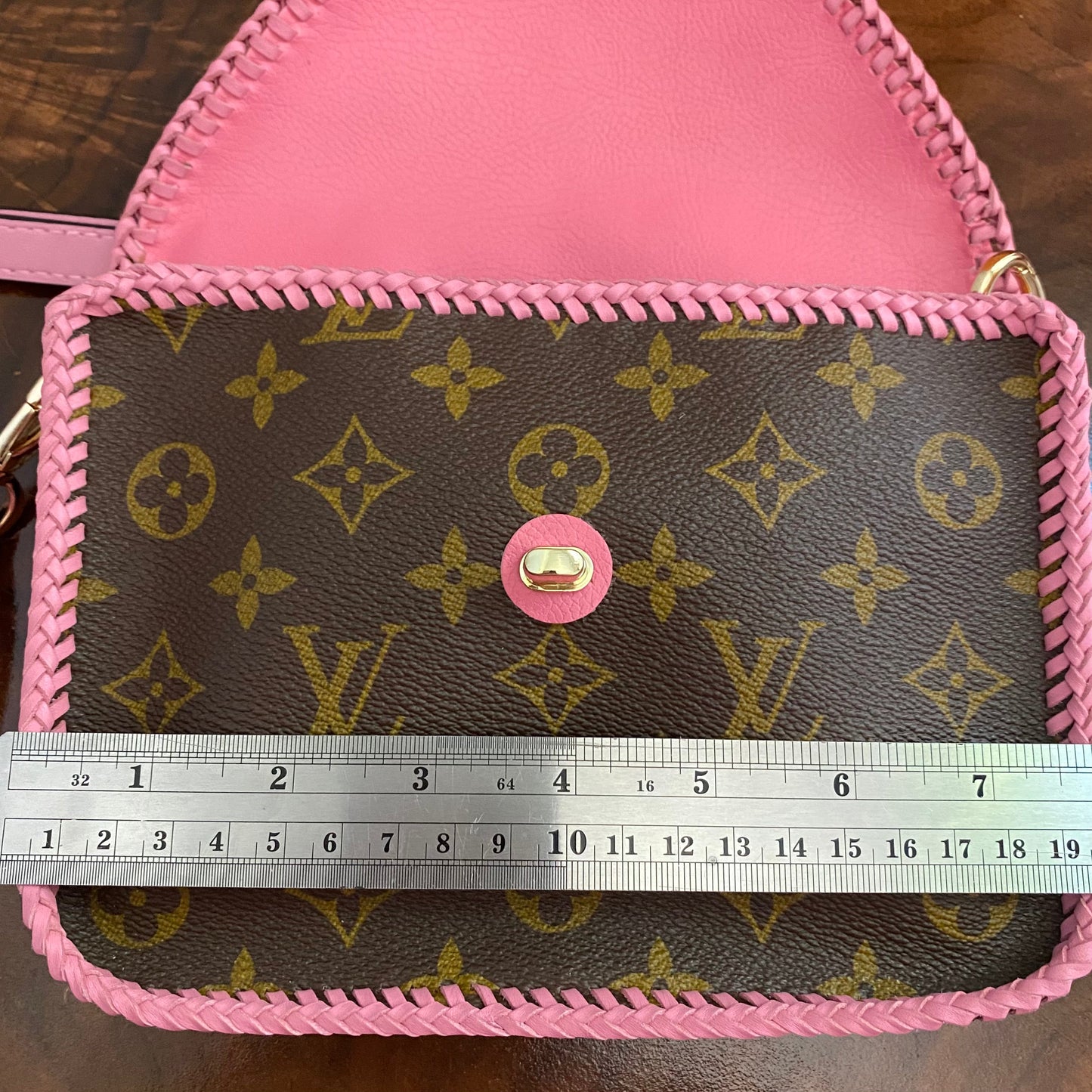 The Falcon with Sides - Monogram Crossbody in Pink