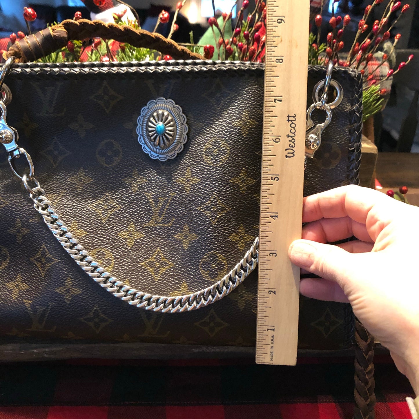 The Swan -Orvis bags Monogram Turquoise Crossbody