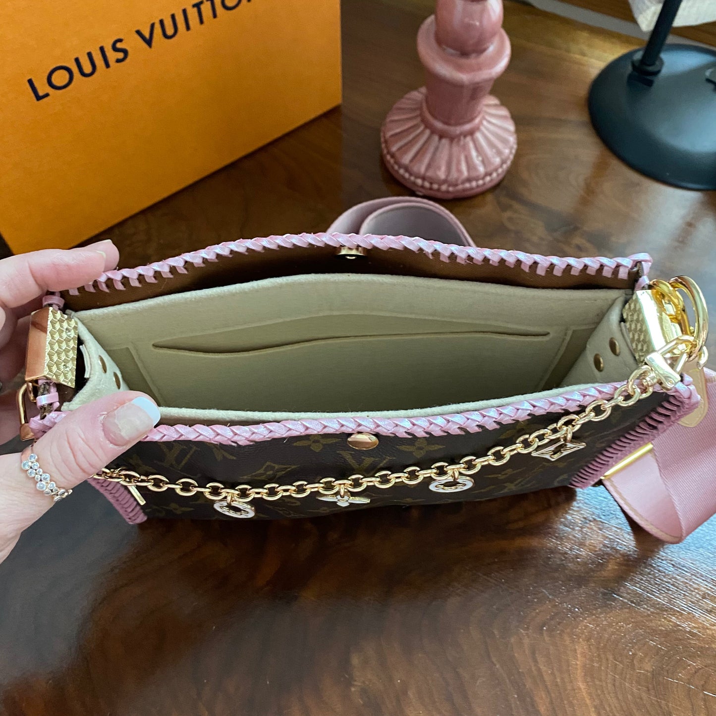 The Swan Crossbody -Orvis bags Monogram in Blush Pink
