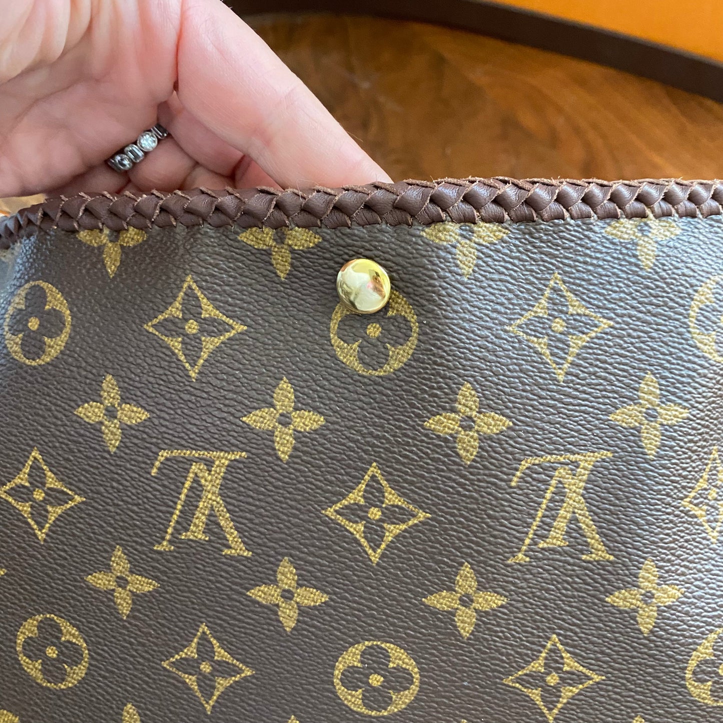 The Peacock -Orvis bags Monogram Hobo Crossbody in Brown - Gold Hardware