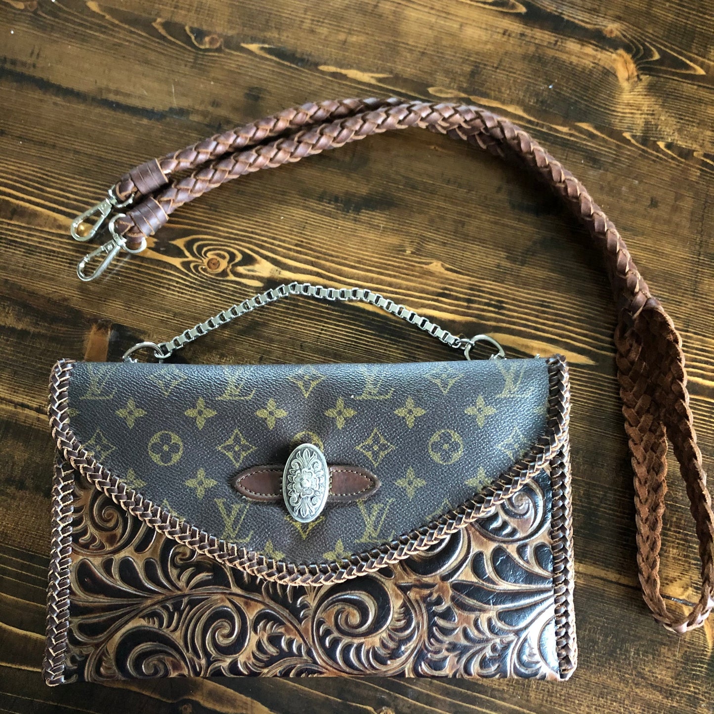 The Eagle - Monogram with Brown/Black SwirlOrvis bags Crossbody/Clutch Bag