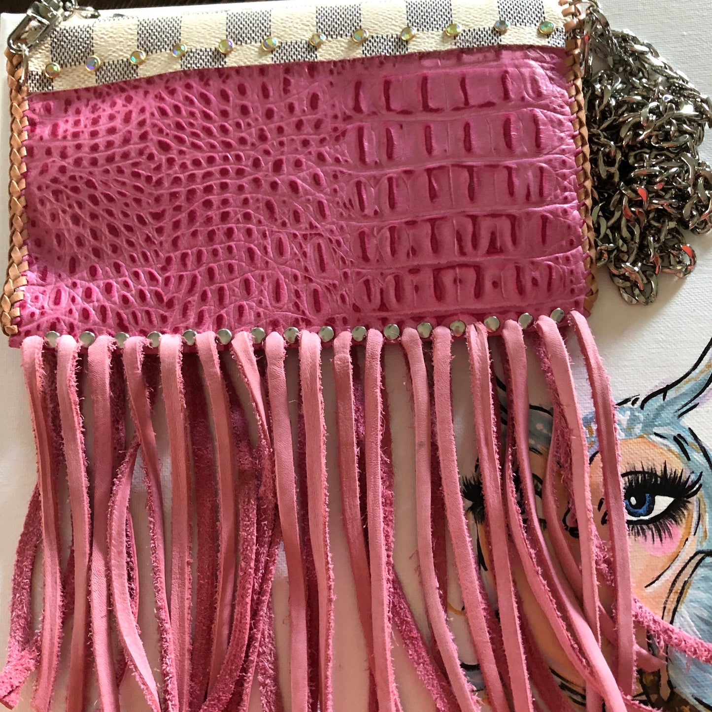 The Wren - Damier and PinkOrvis bags Wristlet/Crossbody/Clutch