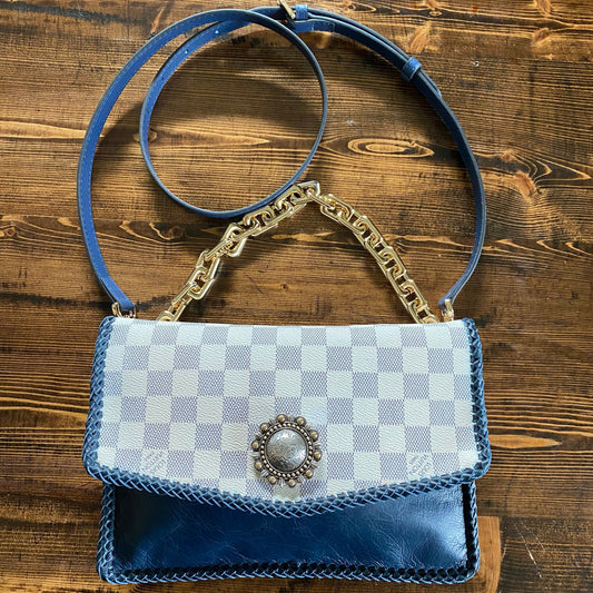 The Robin - Damier and BlueOrvis bags Crossbody Bag with Shorty Chain