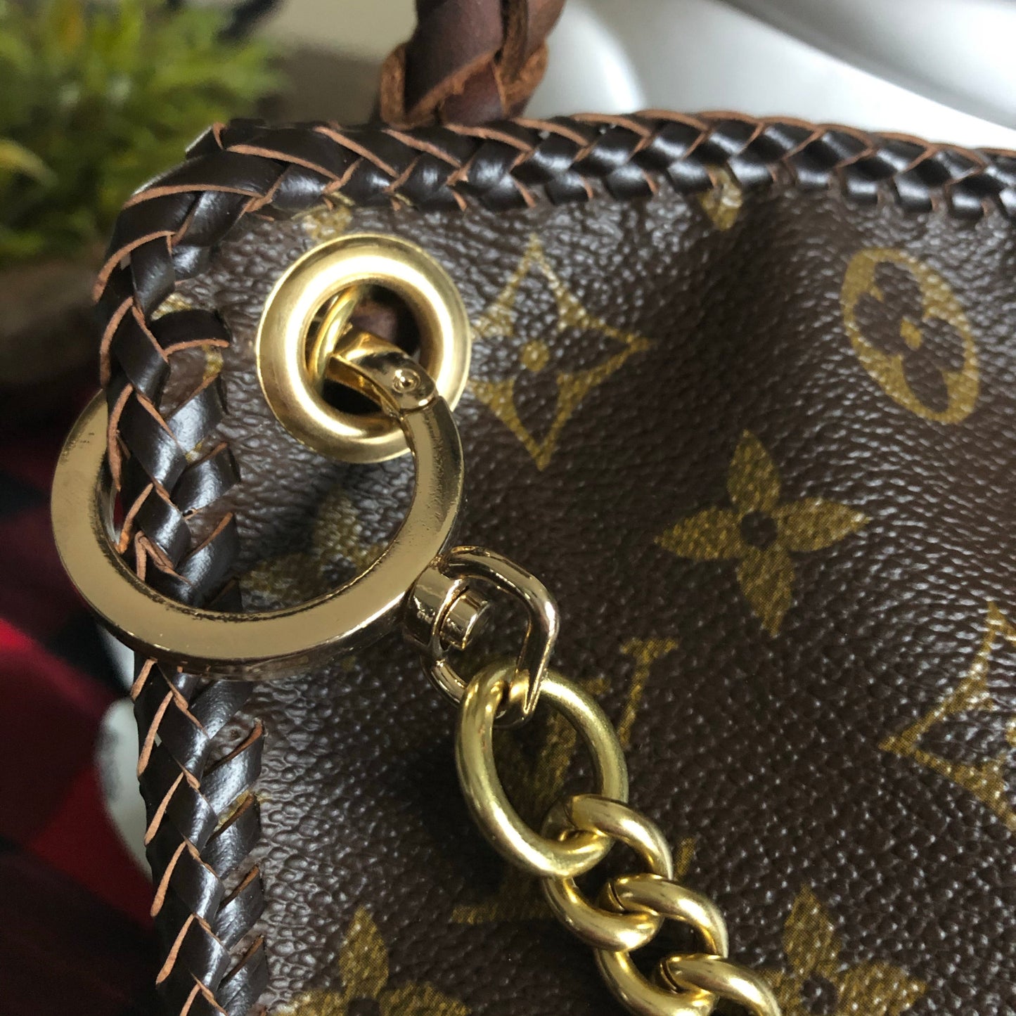 The Peacock -Orvis bags Monogram Hobo Crossbody - Gold Hardware
