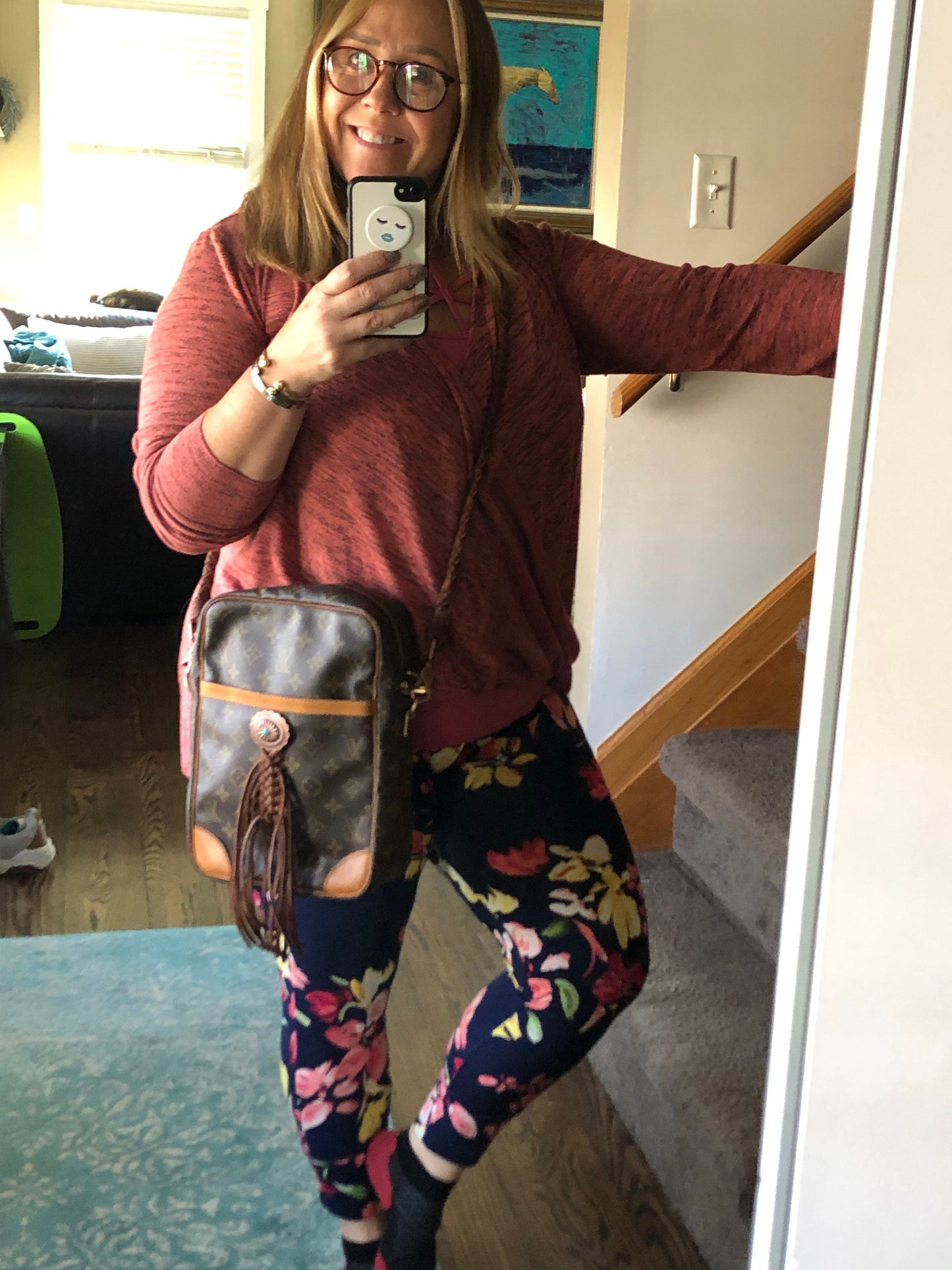 The Macaw - Monogram Crossbody Bag with Antique Copper