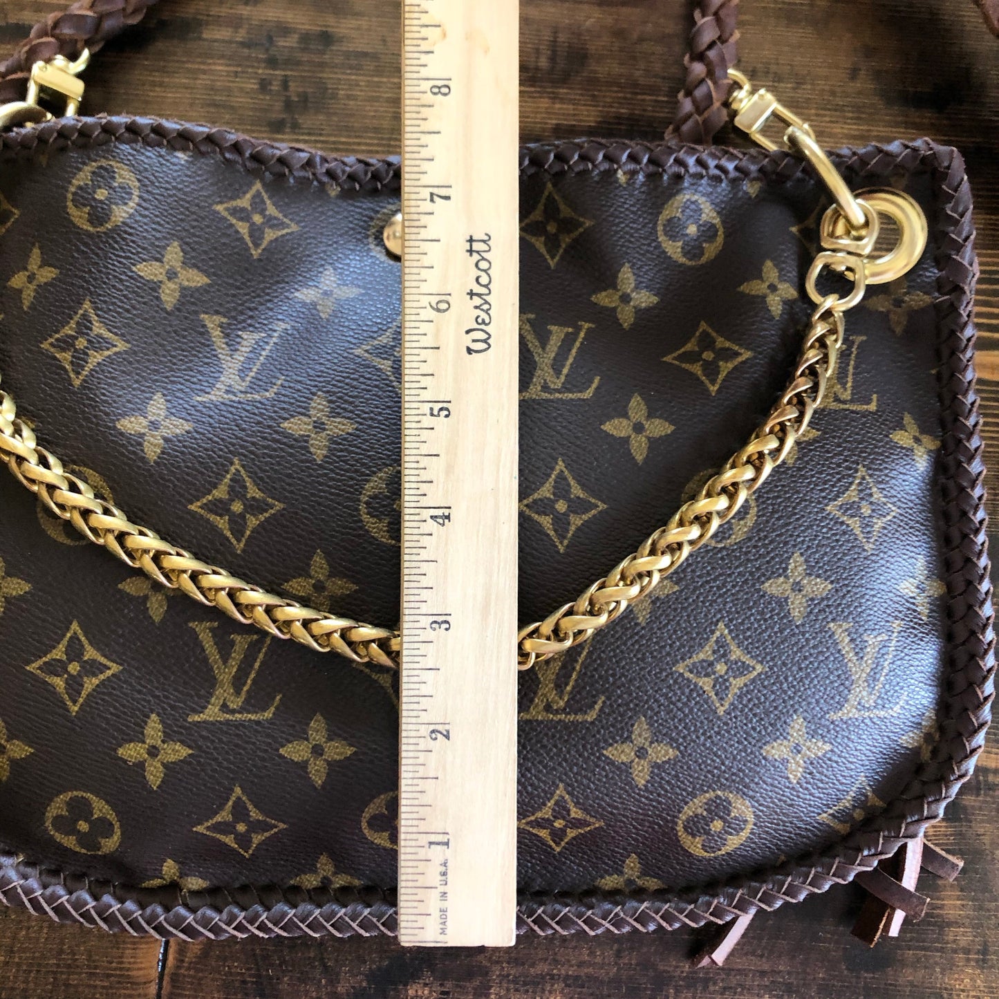 The Peacock -Orvis bags Monogram Hobo Crossbody - Brass Hardware