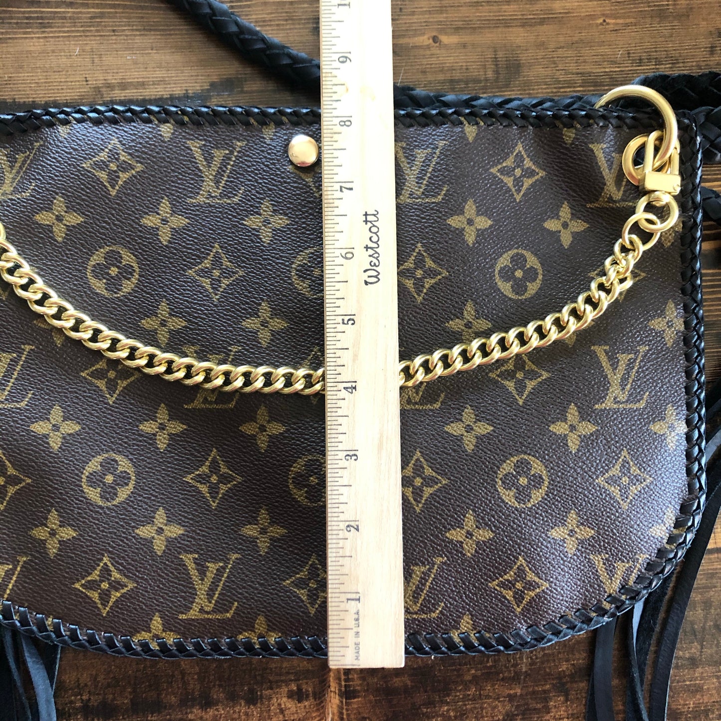 The Peacock -Orvis bags Monogram Hobo Crossbody in Black - Gold Hardware