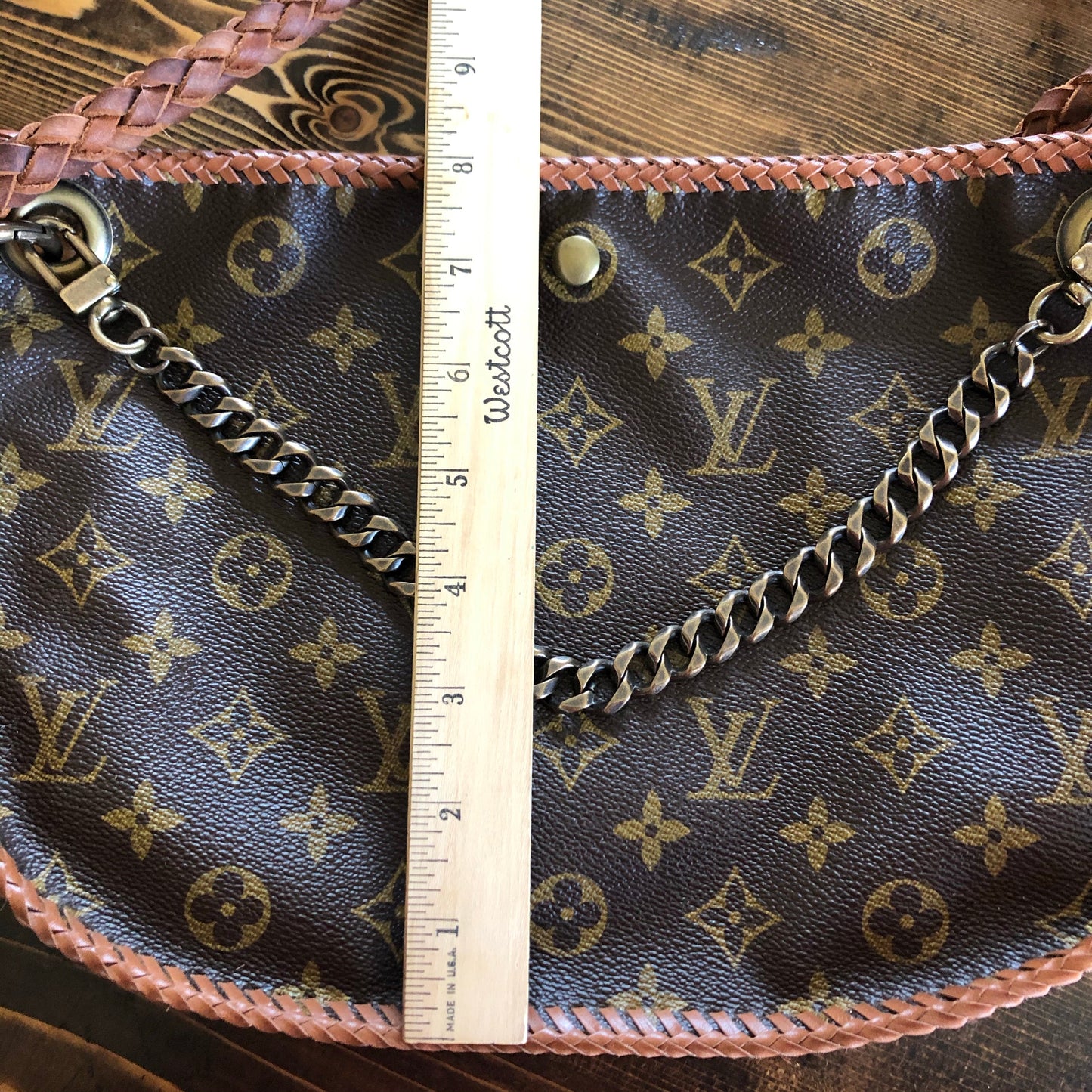 The Peacock -Orvis bags Monogram Hobo Crossbody in Caramel - Antique Brass Hardware