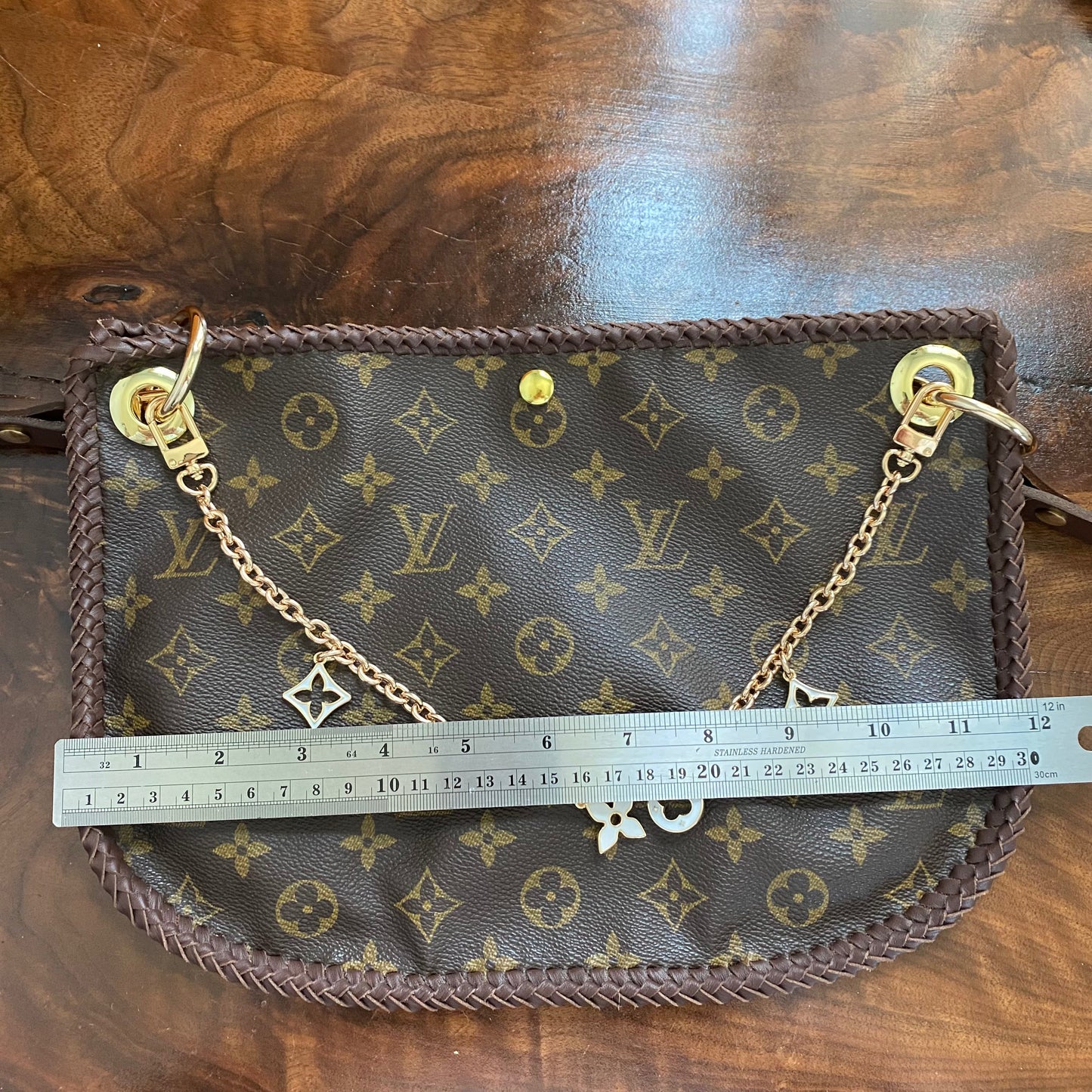 The Peacock -Orvis bags Monogram Hobo Crossbody in Brown - Gold Hardware