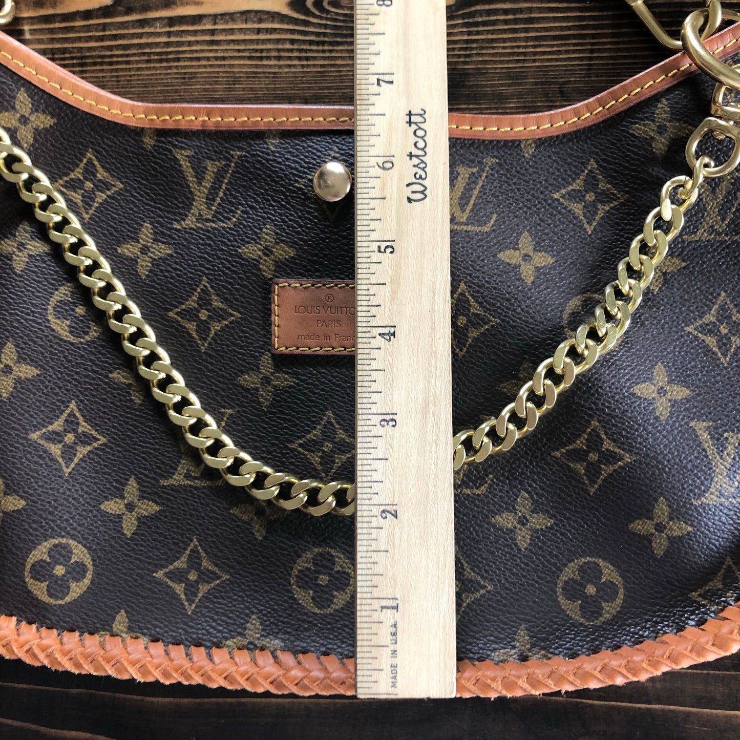 The Peacock -Orvis bags Monogram Hobo Crossbody - Vachetta and Brass
