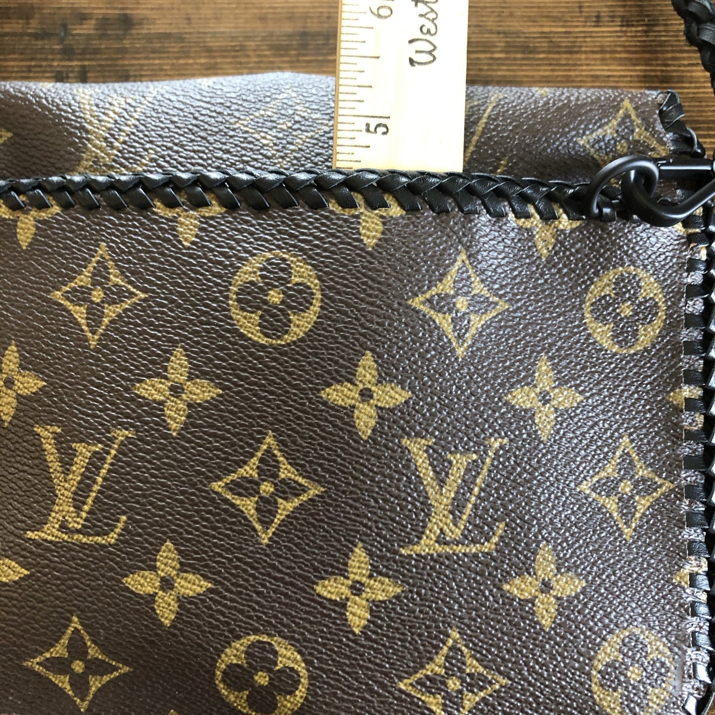 The Falcon with Back Pocket - Black Monogram Wristlet/Crossbody/Clutch