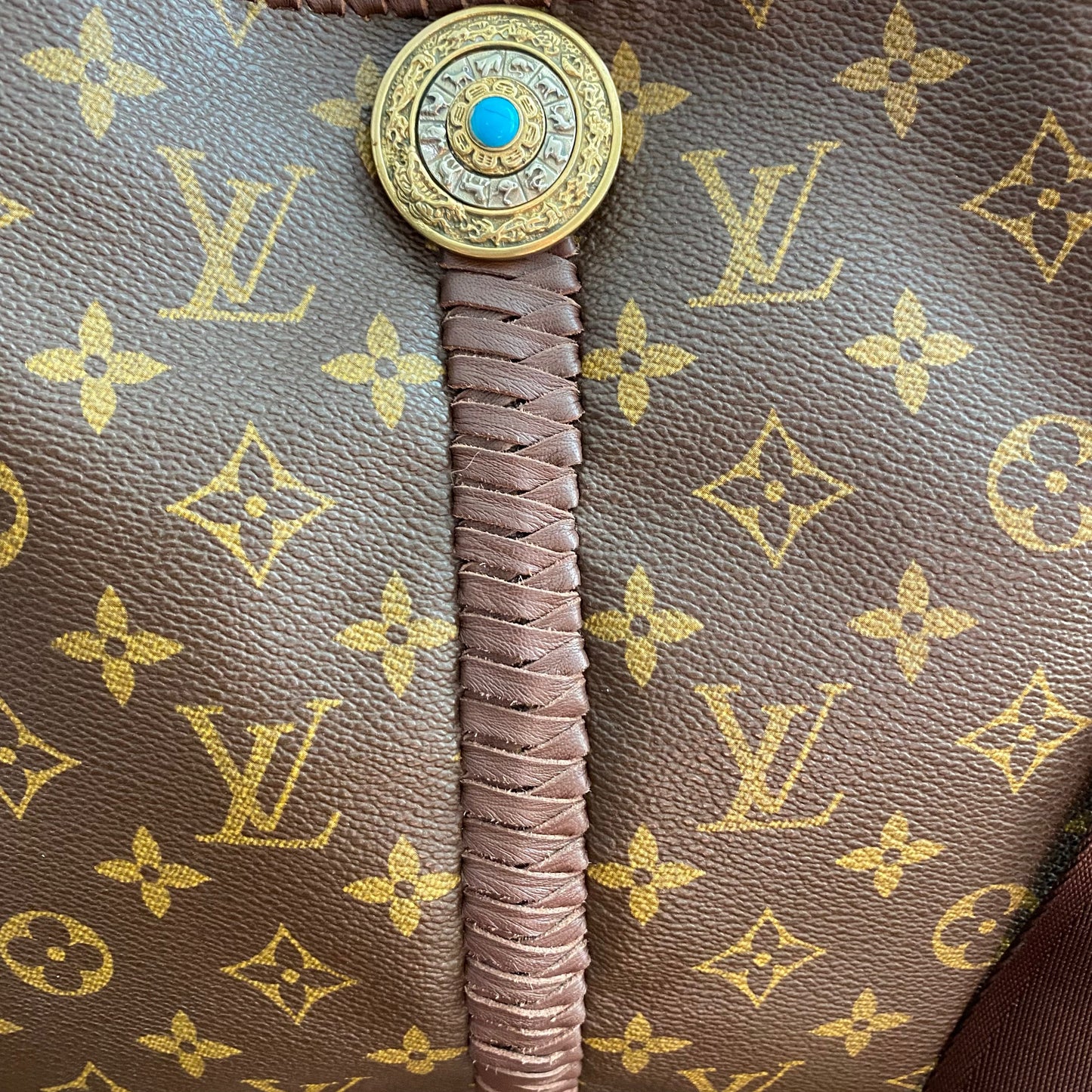 The Peacock -Orvis bags Monogram Hobo Crossbody in Brown - Gold Hardware
