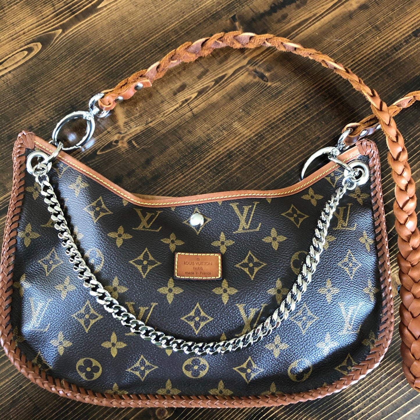 The Peacock -Orvis bags Monogram Hobo Shoulder/Crossbody Bag - Silver Hardware