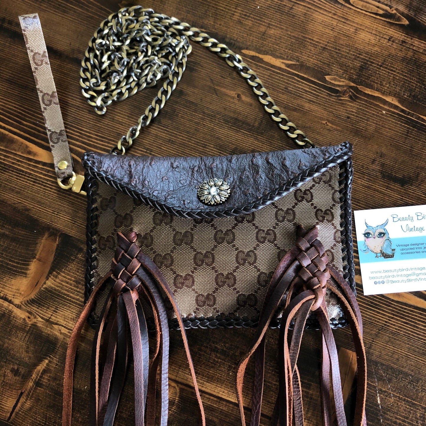 The Fringed Wren - BrownOrvis bags Wristlet/Crossbody/Clutch Bag