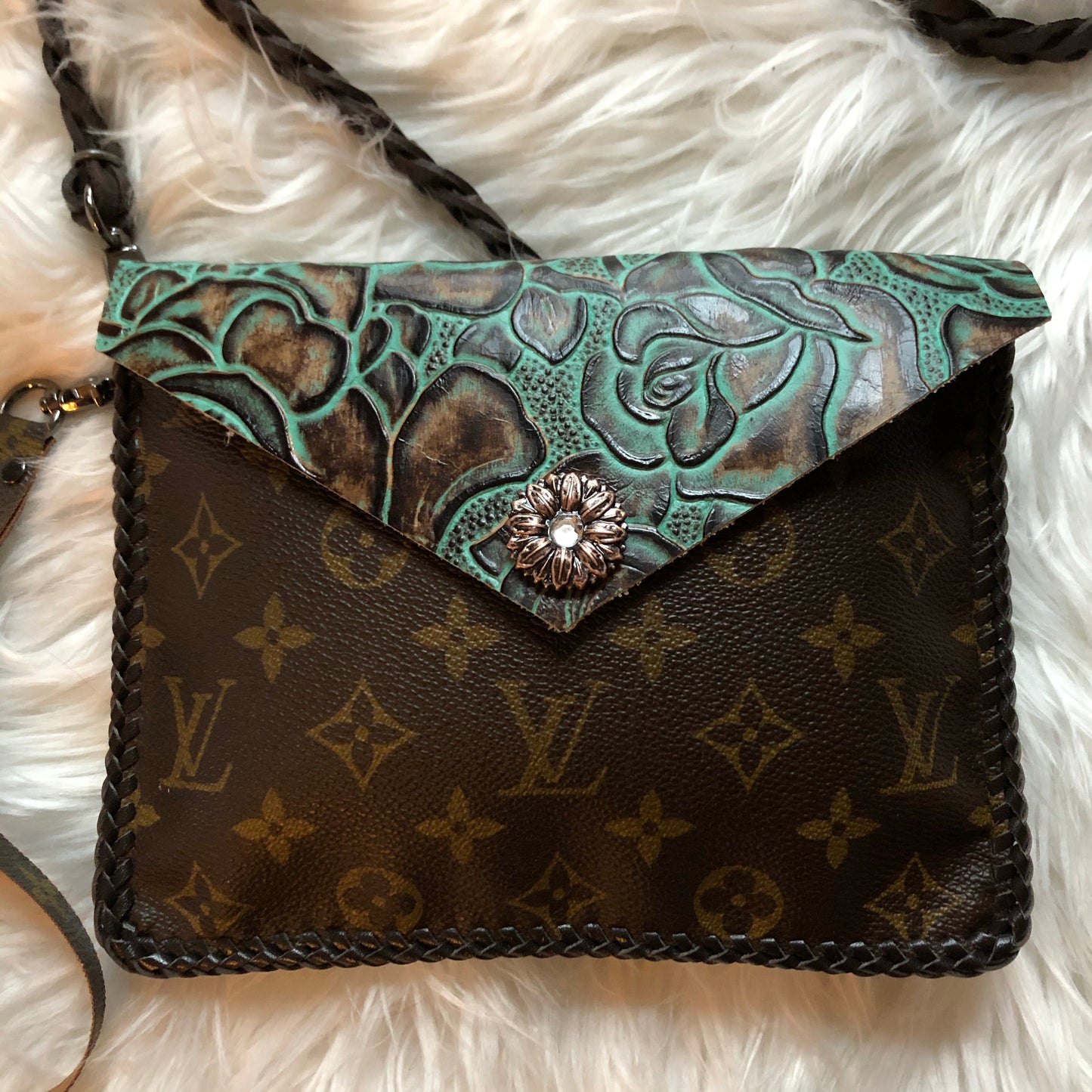 The Falcon - TurquoiseOrvis bags Monogram Wristlet/Crossbody/Clutch