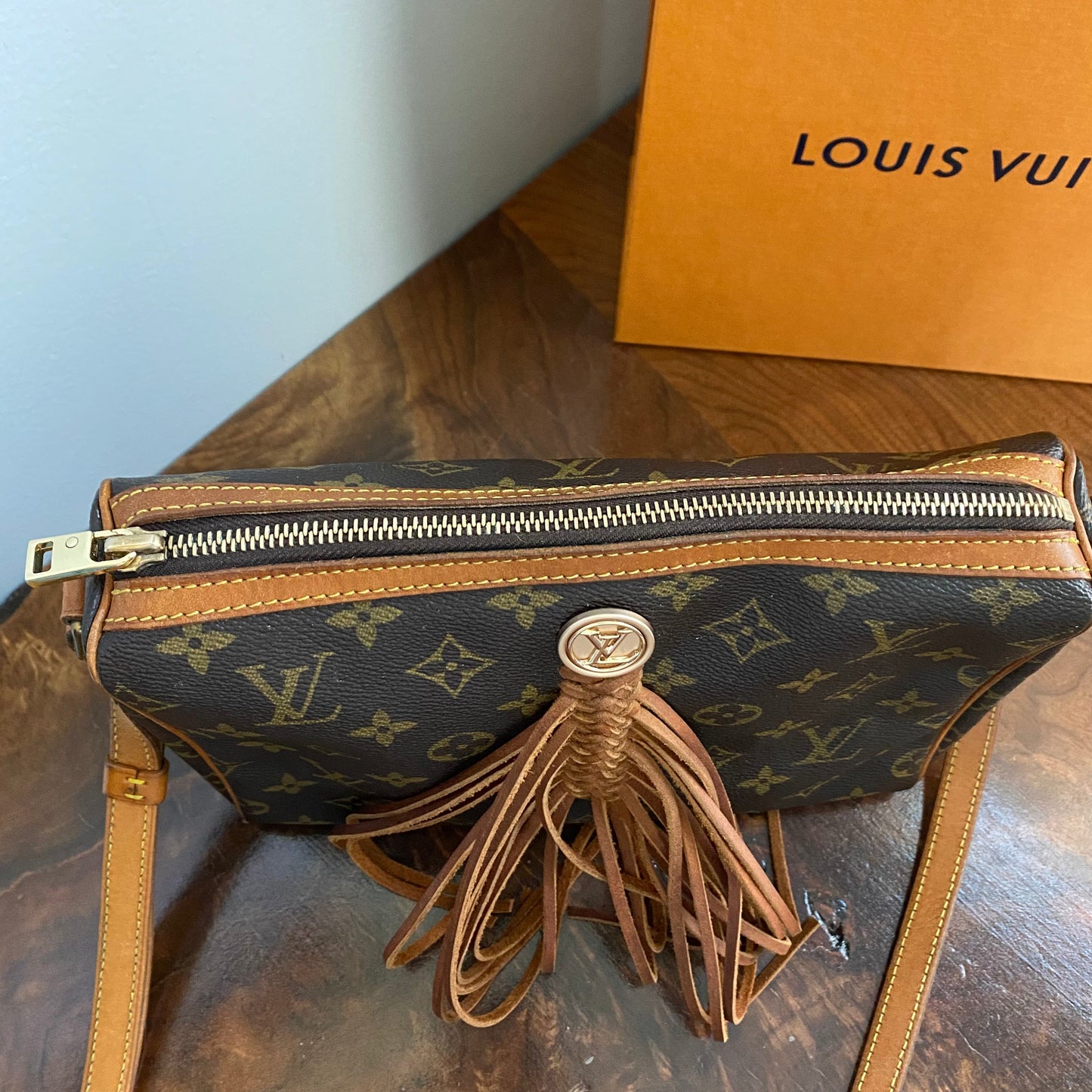 The Partridge Crossbody Bag -Orvis bags Monogram in Tan Fringe