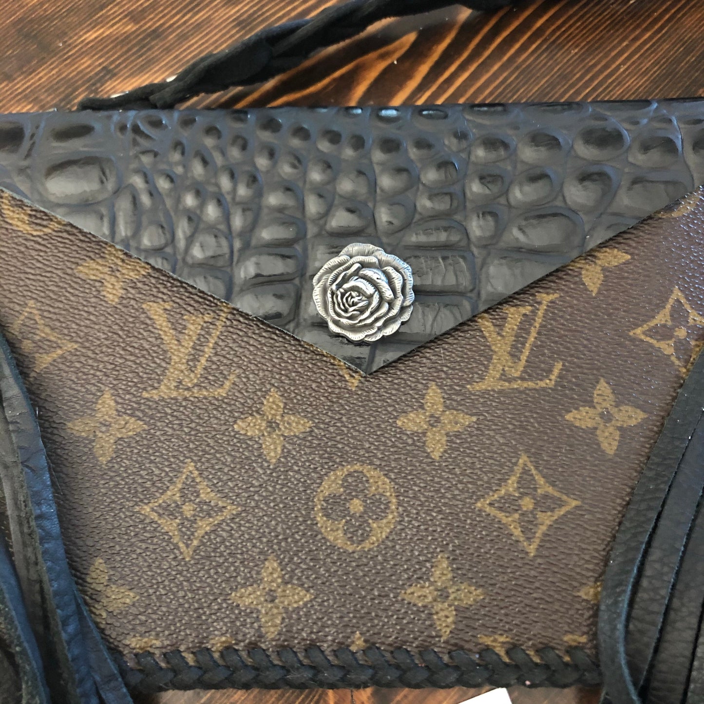 The Fringed Wren - BlackOrvis bags Wristlet/Crossbody/Clutch Bag in Monogram