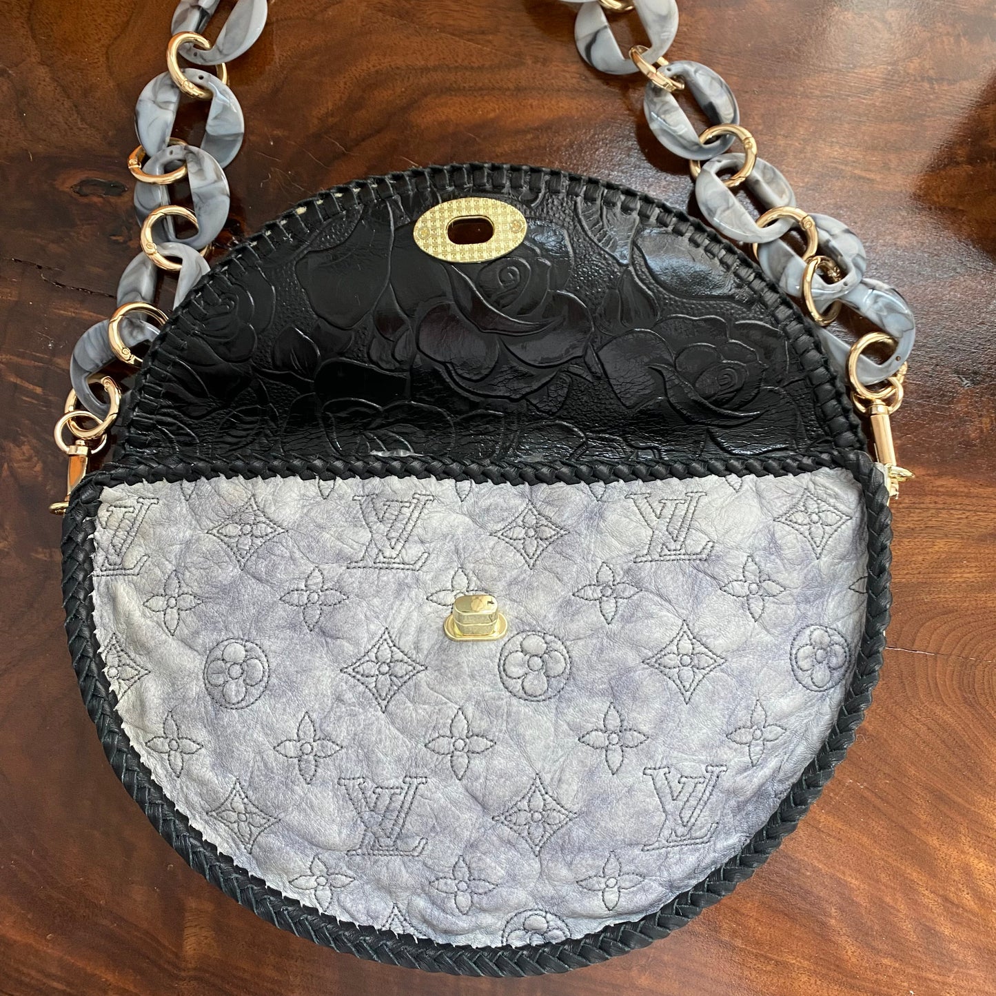The Dove -Orvis bags Embroidered Monogram Lambskin Crossbody/Shoulder Bag