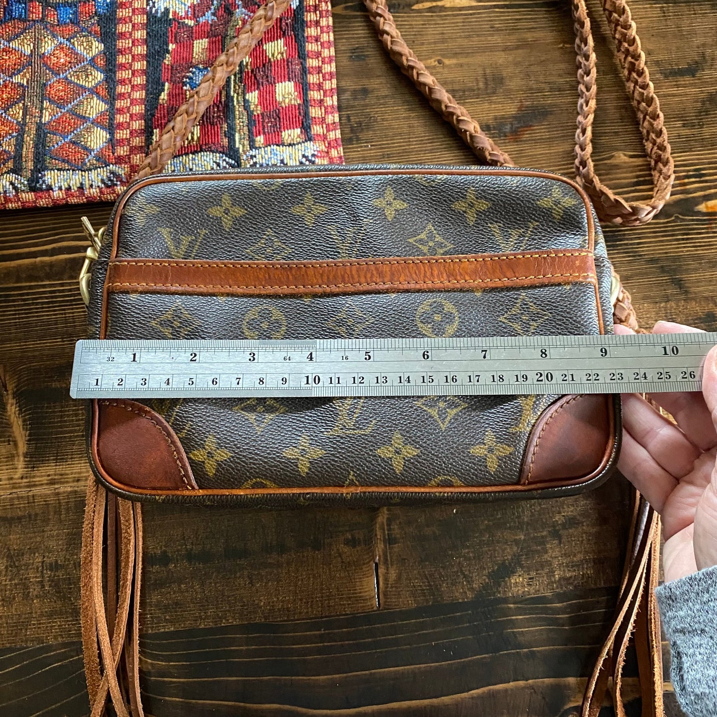 The Sparrow Crossbody Bag in Tan Monogram
