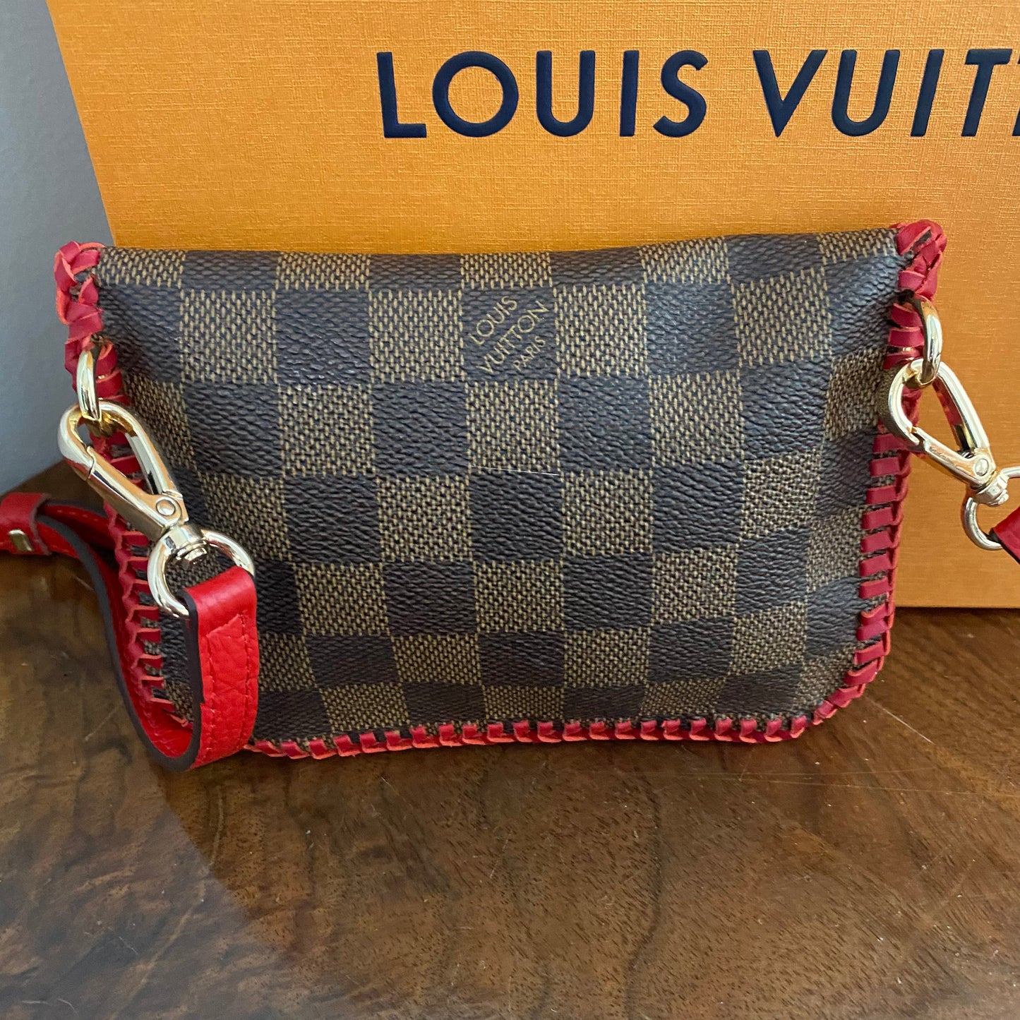 The Mini Falcon -Orvis bags Damier/Monogram Mix Crossbody in Red