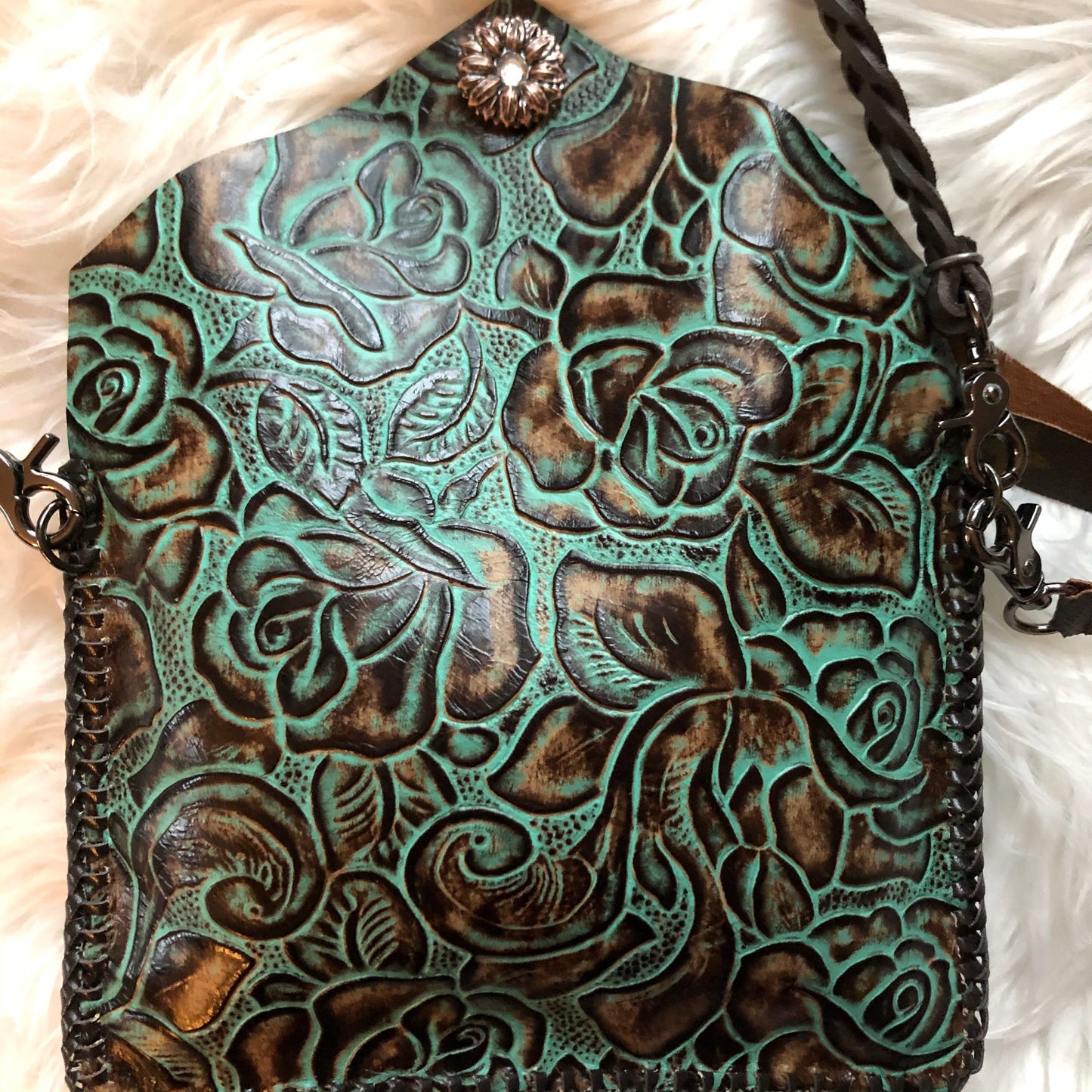 The Falcon - TurquoiseOrvis bags Monogram Wristlet/Crossbody/Clutch