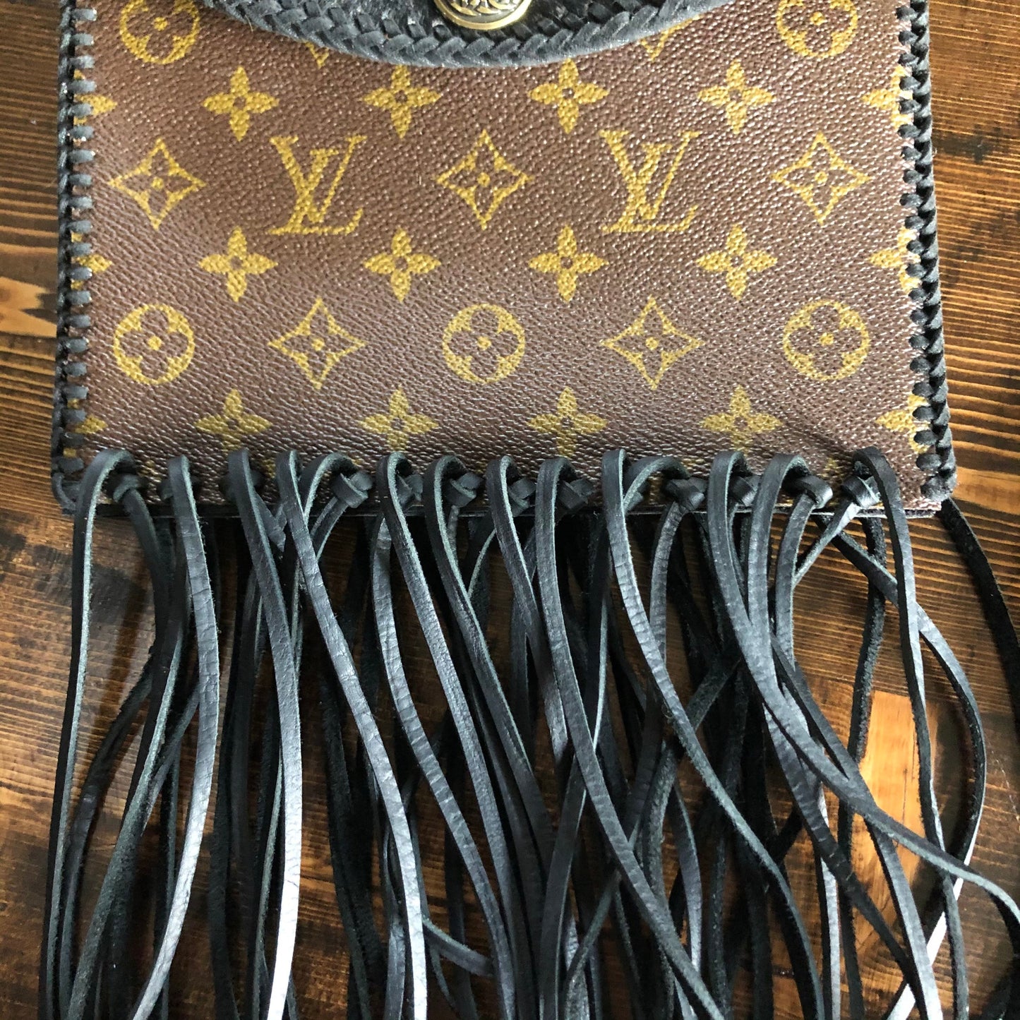The Fringed Falcon - Black/Gold Hair-on-HideOrvis bags Wristlet/Crossbody/Clutch