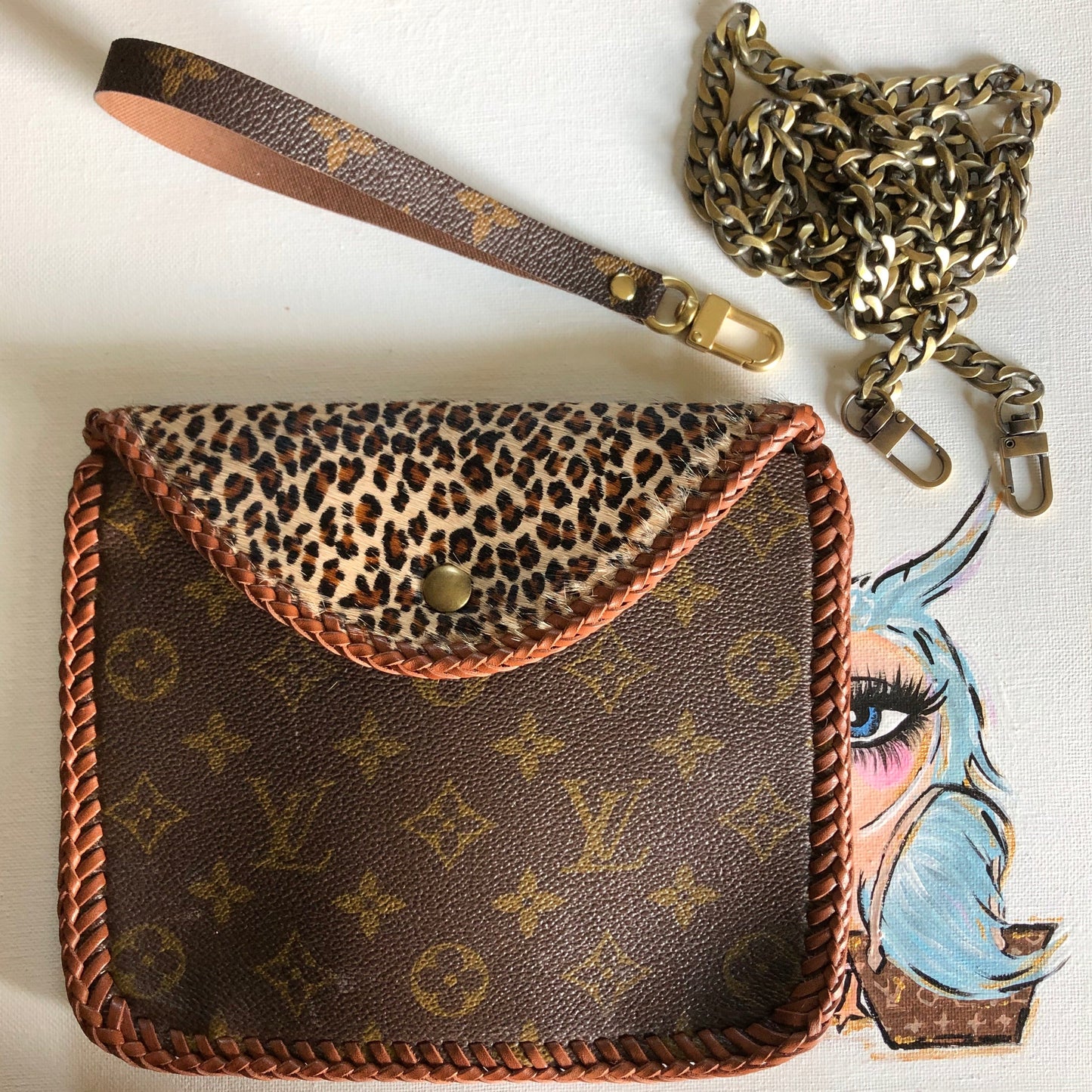 The Falcon - Leopard Hair-on-HideOrvis bags Wristlet/Crossbody/Clutch