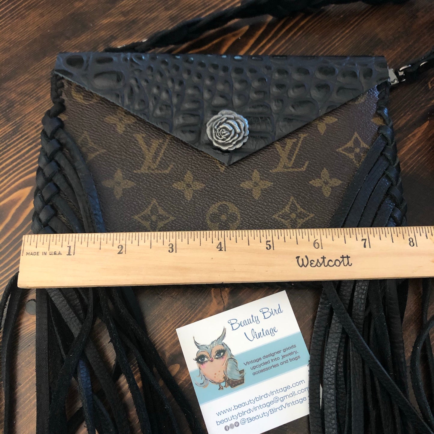 The Fringed Wren - BlackOrvis bags Wristlet/Crossbody/Clutch Bag in Monogram