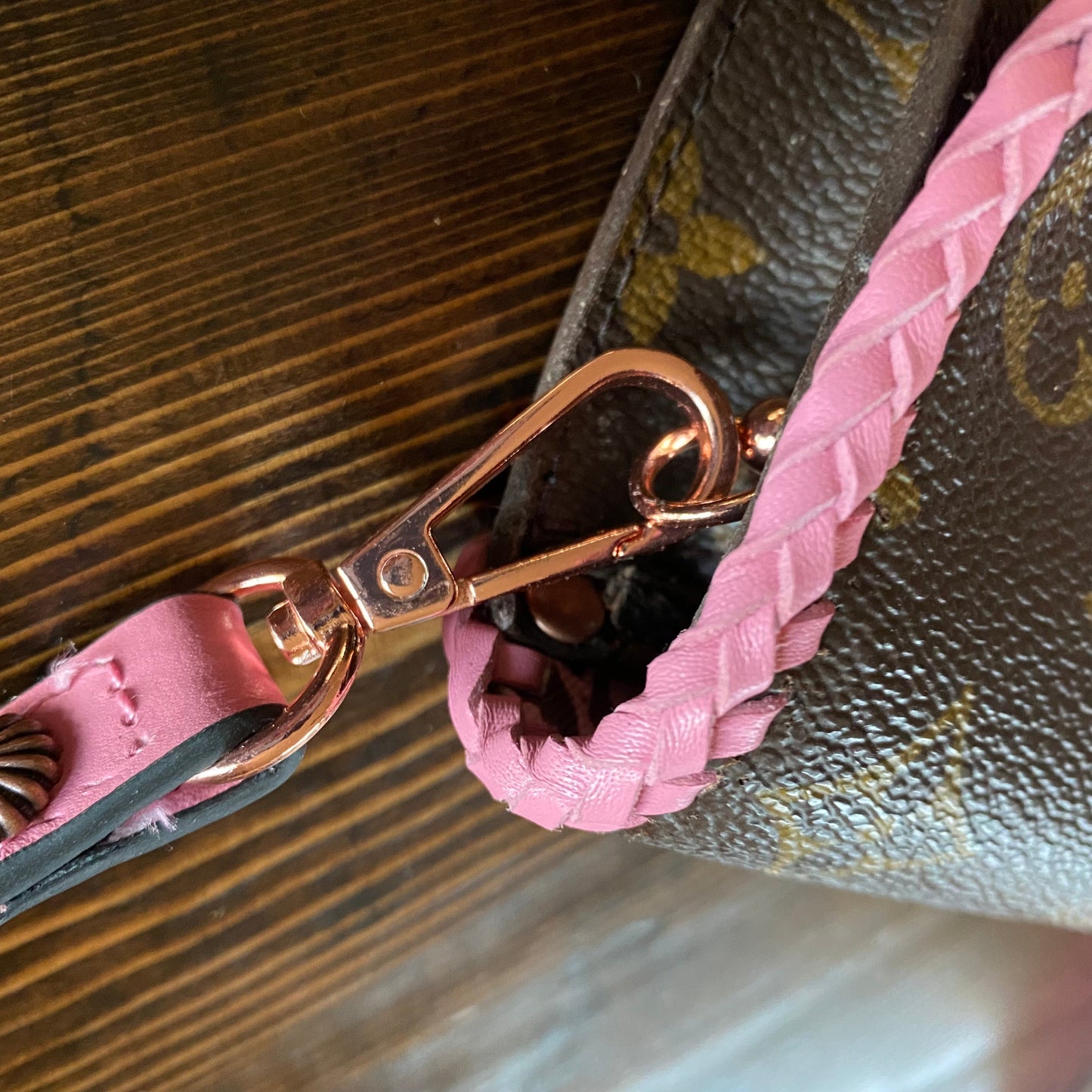 The Junco Crossbody Bag -Orvis bags Monogram in Pink w/Rose Gold Hardware