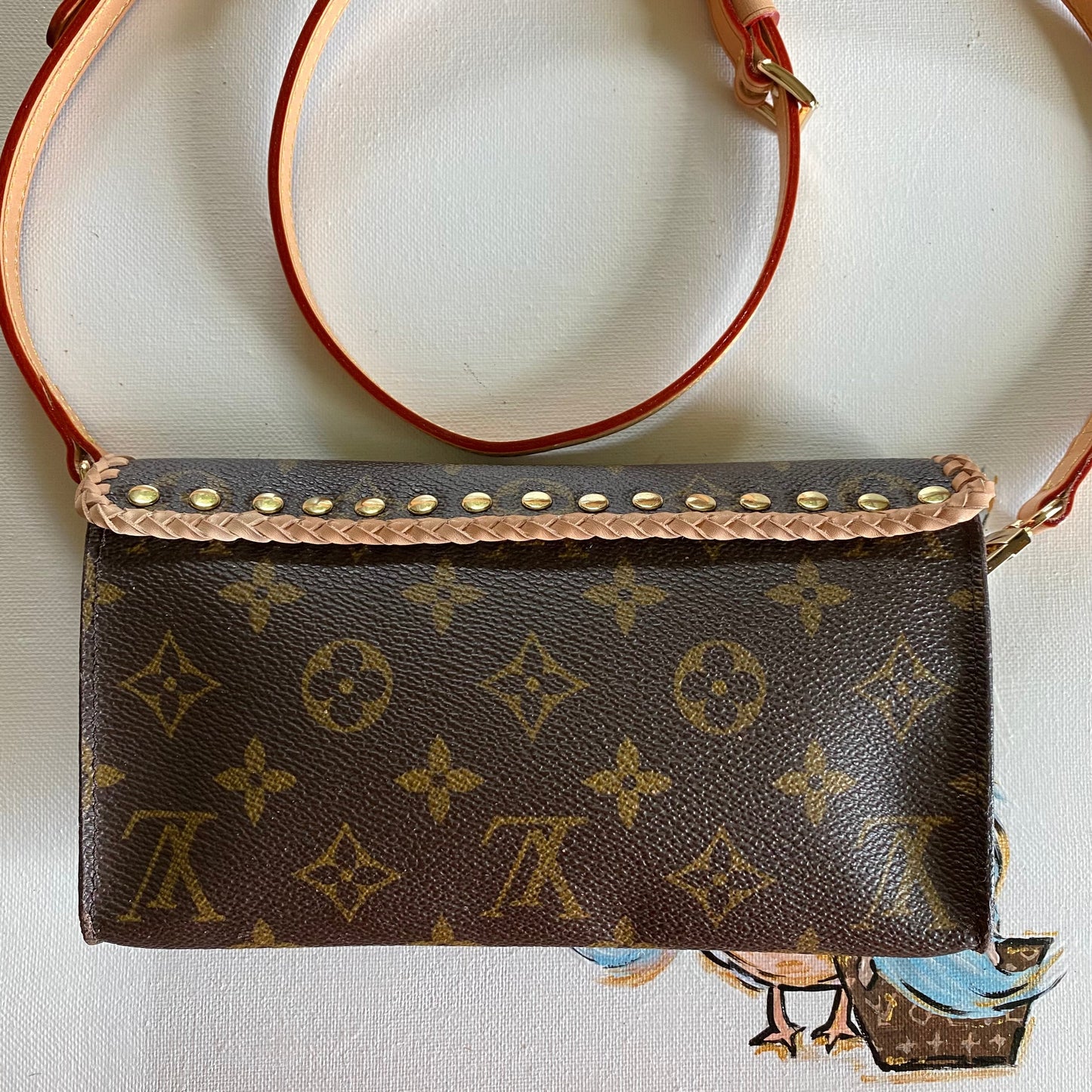 The Junco -Orvis bags Monogram in Vachetta Crossbody Bag