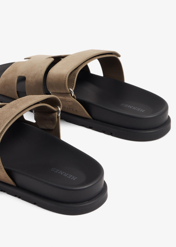 Hermes Chypre Sandal  Etoupe Suede