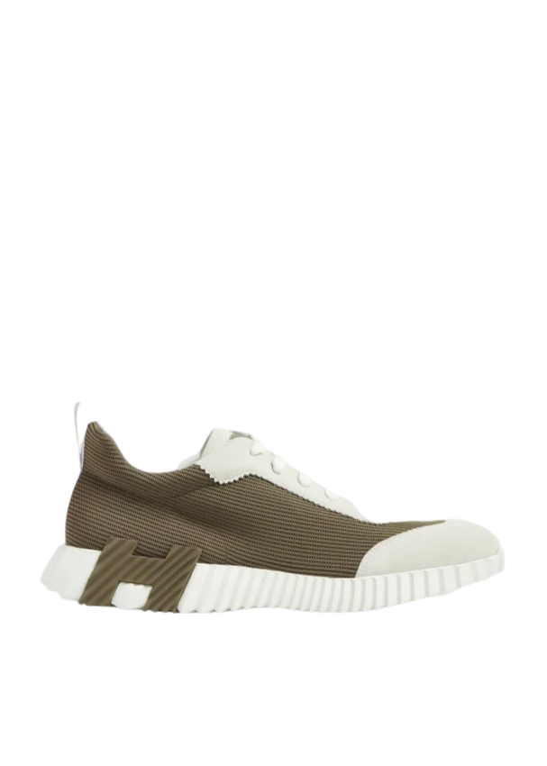 Hermes Bouncing Sneakers Khaki / White